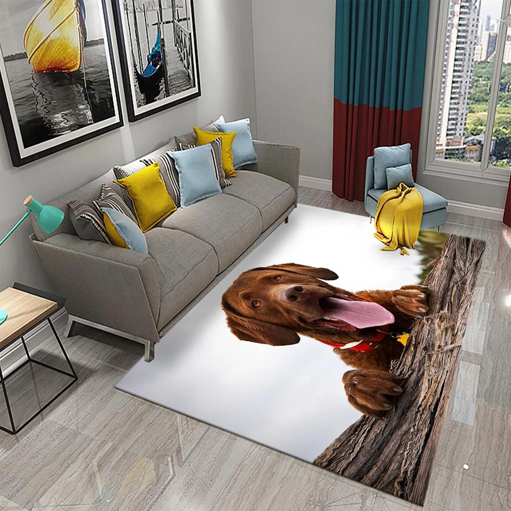 Hundefußabdruck Blumenmuster Teppich Süßer Welpe Blumenteppich Haustier Tier Rechteckige Bereichsteppiche für Erwachsene Yogamatten Wohnzimmer Dekoration Fußmatte