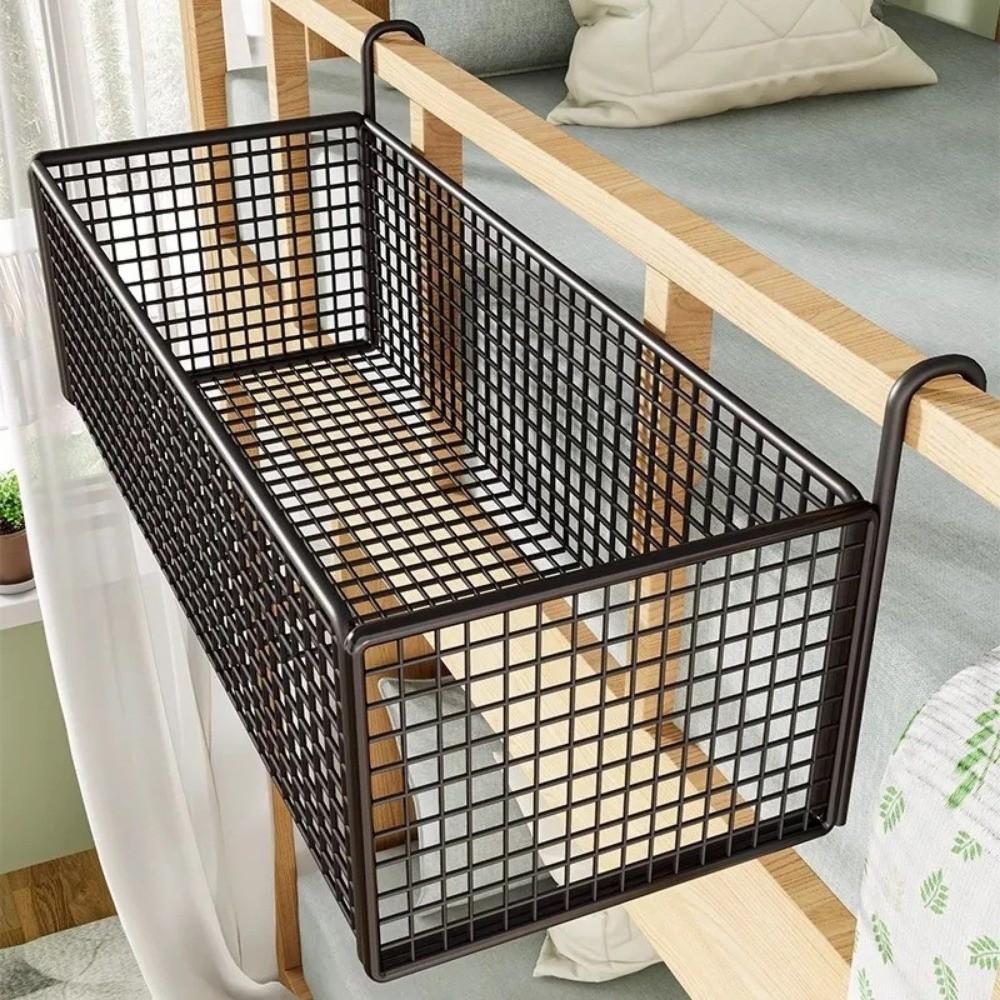 No Drill Space-Saving Shelf Hollow Door Bedroom Organizer Simple Bedside Hanging Basket  Bedroom