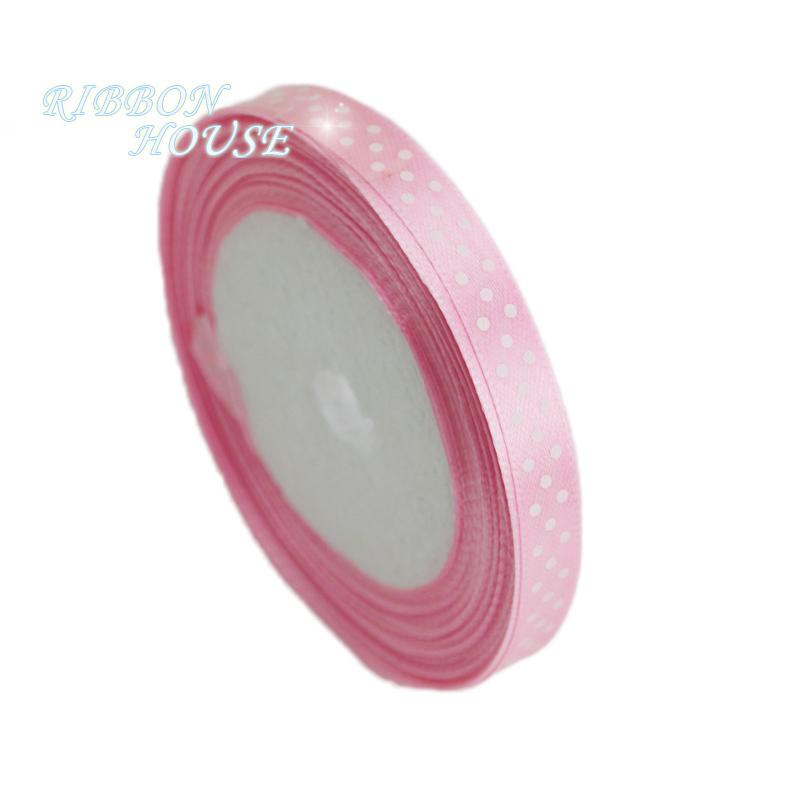 (25 yards/roll) 10mm dots printed cartoon satin ribbon gift wrap decoration lace ribbons