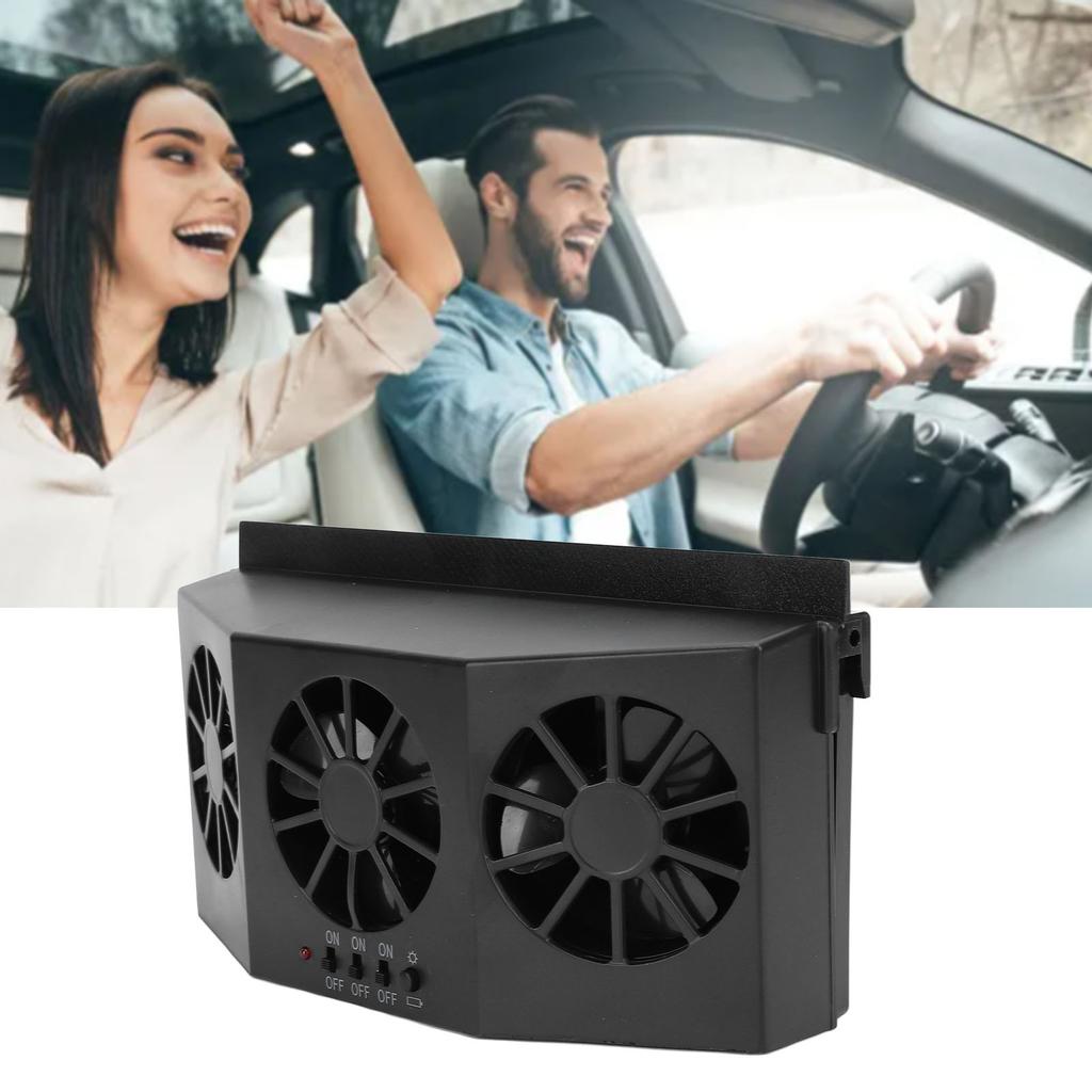 Car Exhaust Fan Solar Powered 3 Fans Ventilation Cooling Odor and Humidity Removal Auto Ventilator