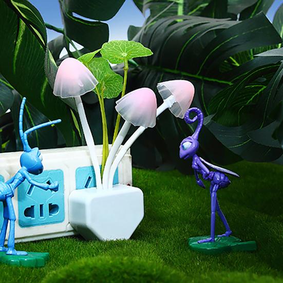 US EU zásuvkový adaptér LED noční lampa Discolor Light Sense Control Mushroom Lamp