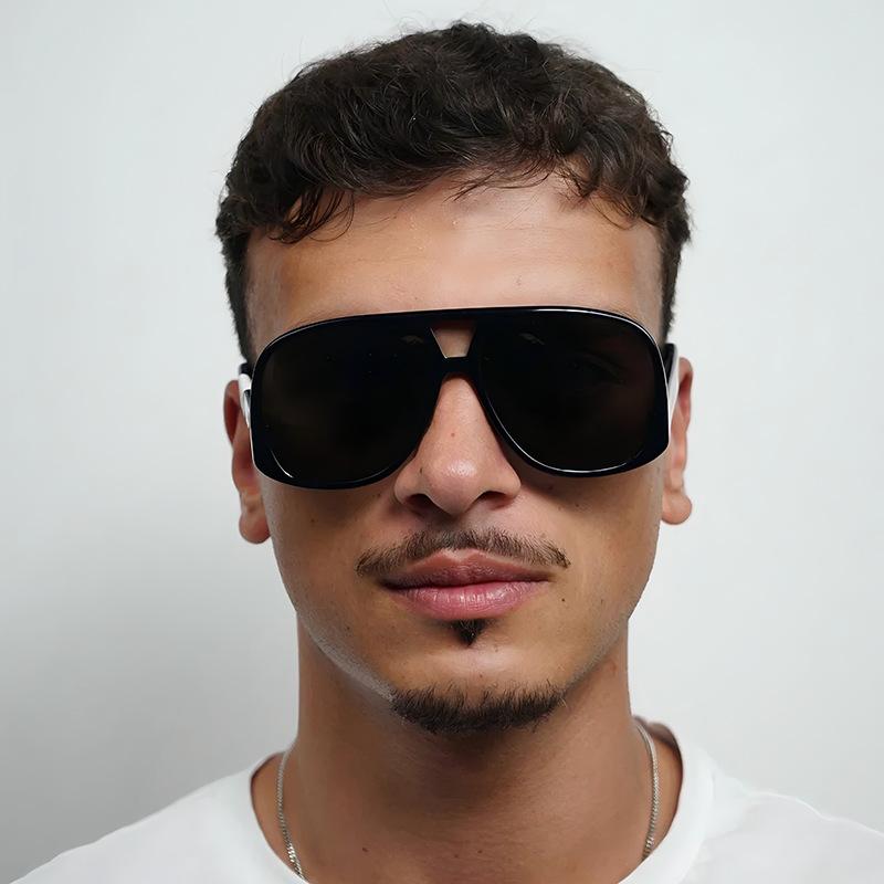 New Cool Colored Double Beam Sunglasses Fashion Women'S Oval Eyeglasses Men Outdoor Sunshade Shades Pilot Toad Shaped Eyewear