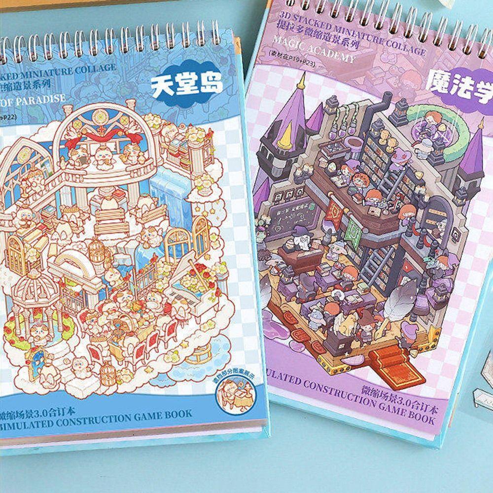 Waterproof Miniature Scene Collection Book Cozy House Journal Stickers Scrapbooking