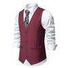 Men'S Retro Lapel Single Breasted Suit Vest Herringbone Ni V-Neck Vest