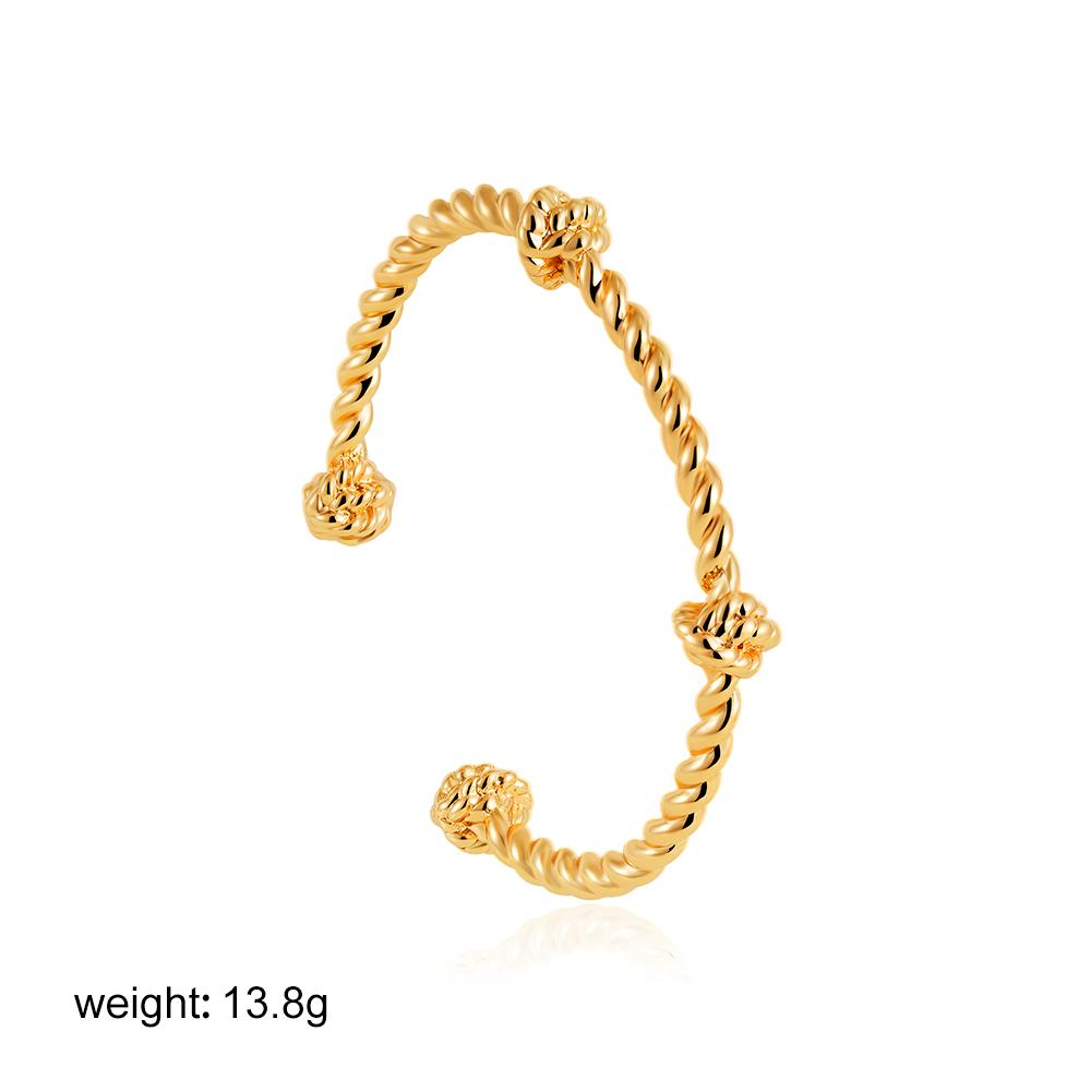 

18K Gold Plated Twisted Opening Bangle Minimalist Metal Geometric Knot Bracelet for Women Girls Non Tarnish PVD Stainless Steel