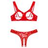 Women Ladies Bare Chest Sexy Lingerie Set Wet Look Patent Leather Underwear Suit Open Cups Bras with Crotchless Briefs Clubwear