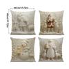 4pcs Cute Christmas Throw Pillow Cover 17x17 Inch Home Decorative Living Room Pillow Covers For Bedroom Couch Bed Patio Porch