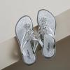 Luxusní žabky s květinami z kamínků Dámské Letní 2024 Dámské Pantofle Baleríny Sandály Žena Pohodlné Protiskluzové Plážové Boty