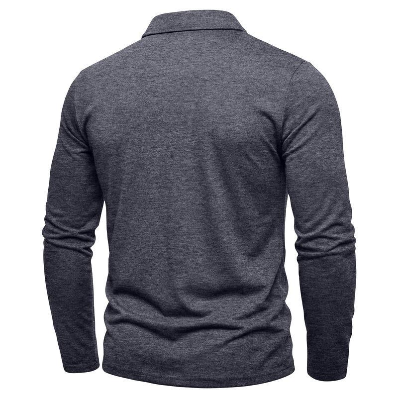 Men's Button Down Collar Long Sleeve Polo Shirt.