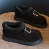 2025 Winter Shoes Women Suede Boots Warm Plush Flat Non-slip Cold Winter Fashion Ladies Ankle Snow Boots Black Yellow