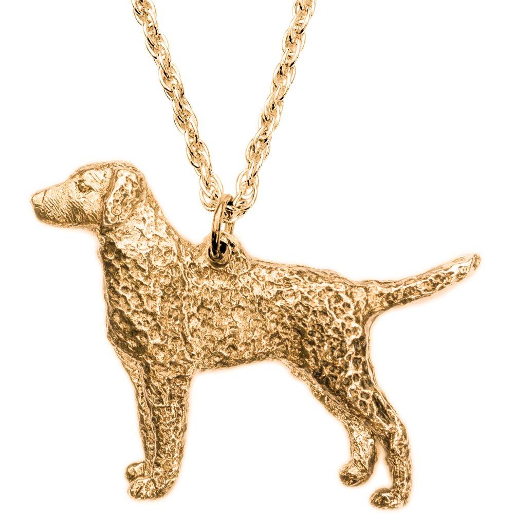Curly-Coated Retriever, British-made Art Dog Pendant Necklace Collection