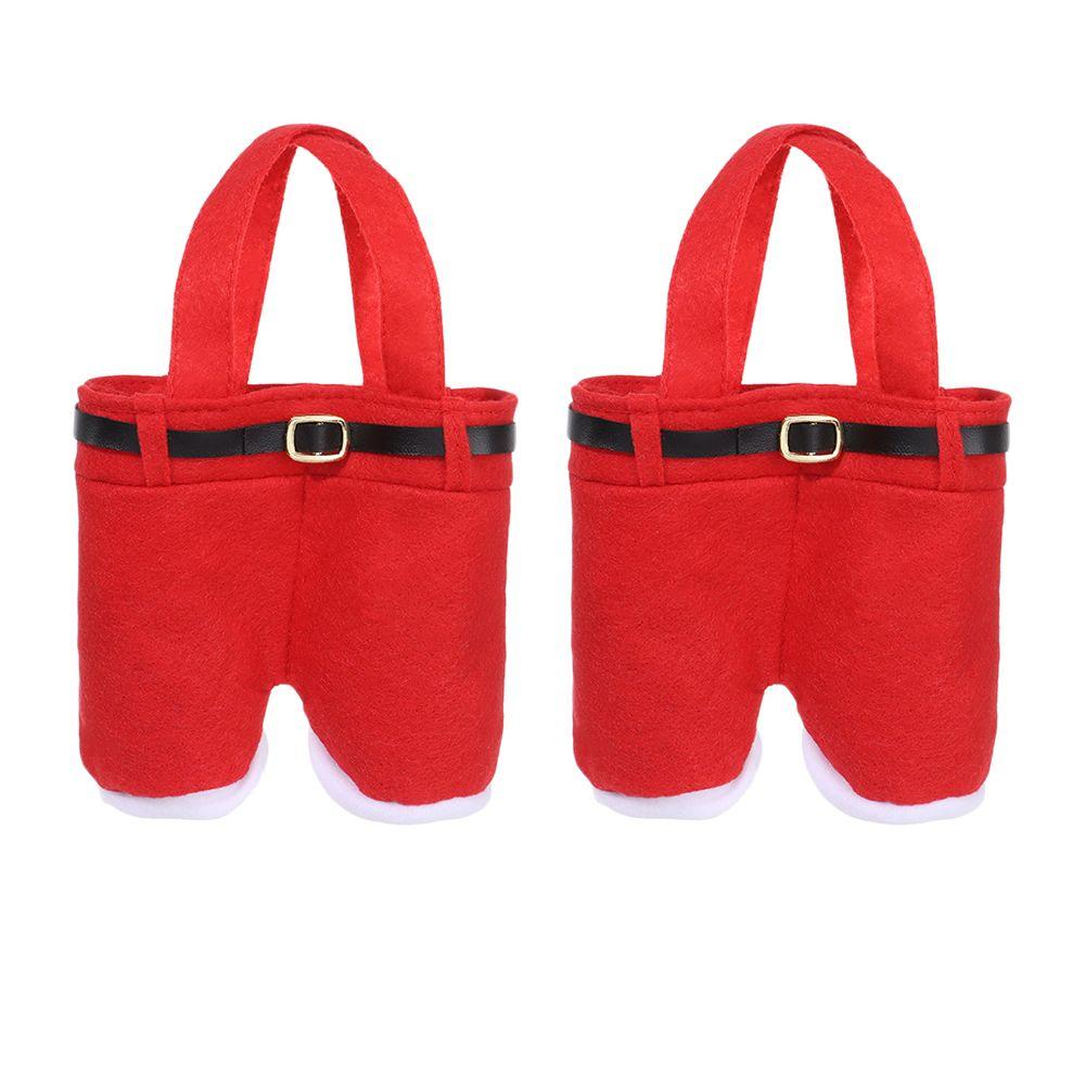Merry Christmas Suspender Trousers Candy Bag Xmas Gift Bags Wine Bottle Holder Santa Claus Pants