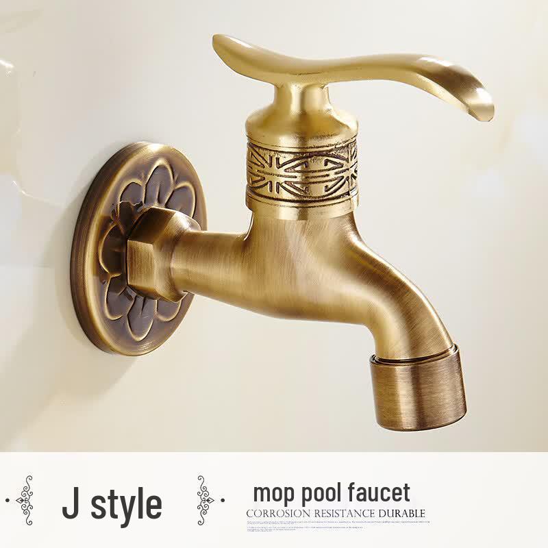 All-Copper Dual-Outlet Washing Machine & Mop Sink Faucet