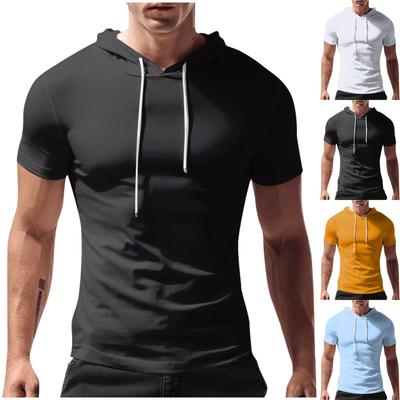 Summer Hooded Short Sleeved Men'S T-Shirt Loose Casual Sweatshirt