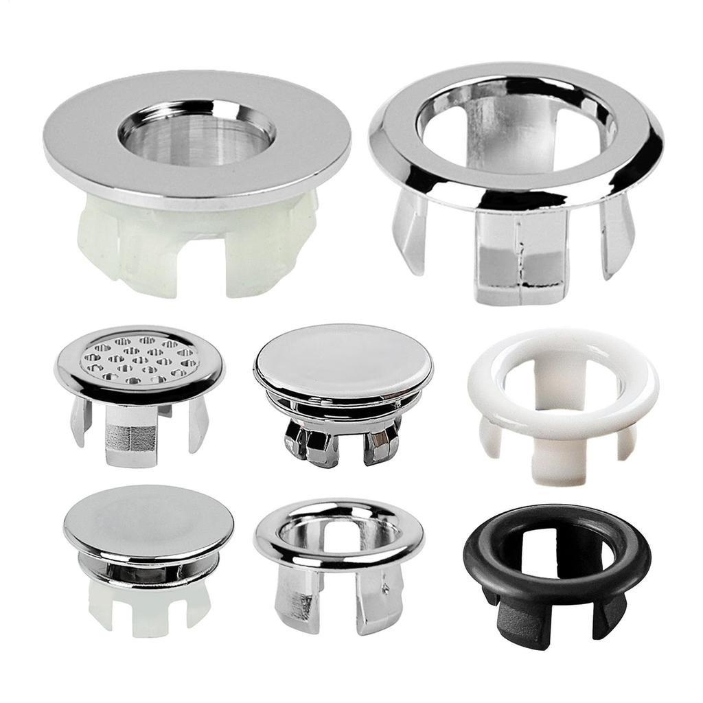 22-24mm Plastic Sink Hole Overflow Cover for Kitchen Bathroom Basin Trim Bath Drain Cap Sink Wash Basin Round Overflow Ring Plug
