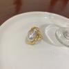 Geometrical Irregular Baroque Pearl Ring for Women Vintage Open Adjustable Index Finger Rings Party Jewelry