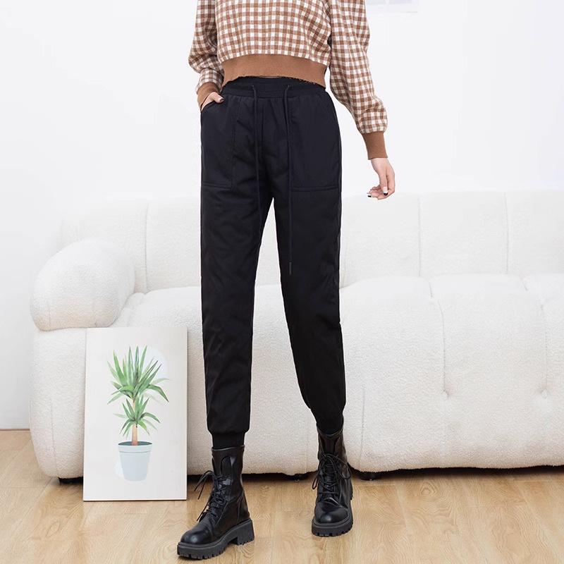 Damen High-End Gänsedaunen Winterhose - Kältefest, Bündchen für Skifahren, -40°C.