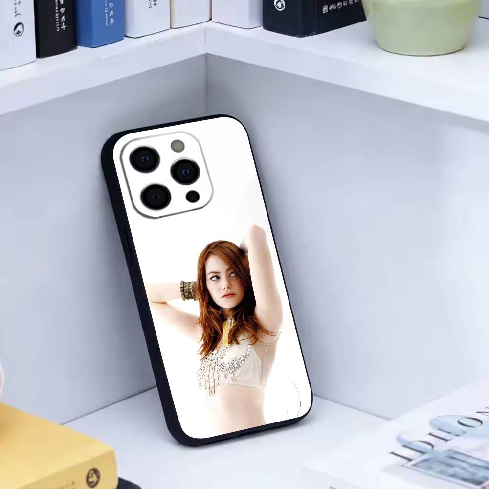 Actor Emma Stone Phone Case For iPhone 17, 16,15,14,13,12,11 Plus,Pro Max, Others Soft Black Cover