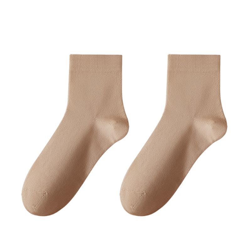 Female Spring and Autumn Deodorizing Sweat Absorbing Boneless Moon Tube Cotton Socks