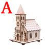 Festival Led Light Wood House Christmas Tree Decorations for Home Decoration Wooden House DIY Gift Window Decoration