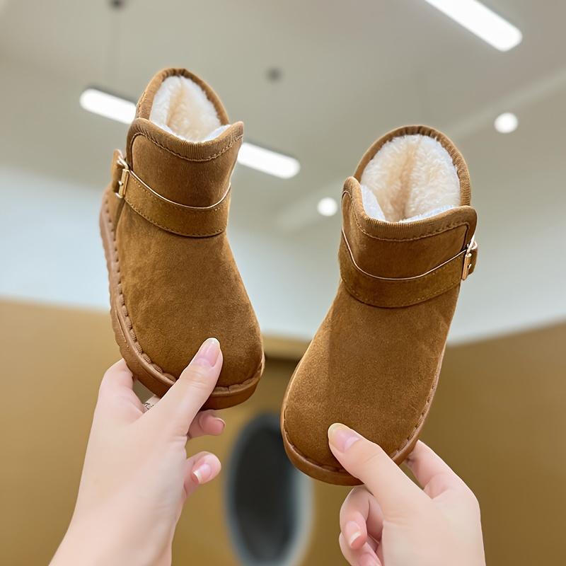 [Girls Winter Boots] Winter Round Toe Solid Fabric Girls Boots, 14 and Under Years Old