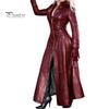 Trendy Women Faux Leather Jacket Zipper Closure Slim Fit Stylish Zip Coat Elegant Trench with Stand Collar for Autumn Winter