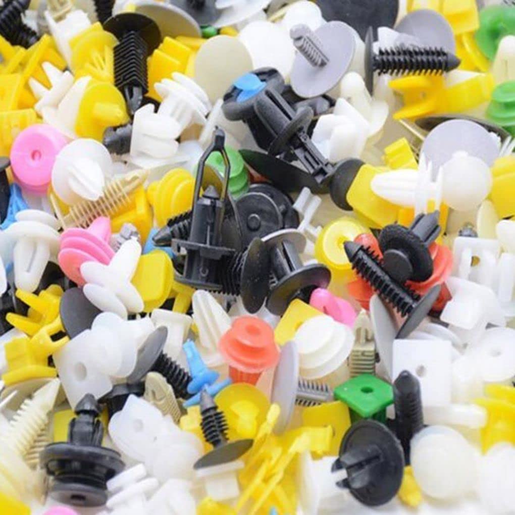 Generic Color Size Random Universal Fender Retainer Clip Vehicle Rivet Door Panel Trim Splash Shield Push Pin Accessories, 200pcs