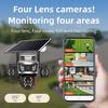 Solar PTZ Camera – 4G 4-Lens with 4-Screen Display, Outdoor Wireless Security Surveillance