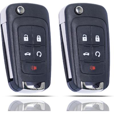 Flip Key Fob Shell Case Replacement Fits For Chevrolet Cruze Malibu Equinox Sonic Impala GMC Terrain Buick Lacrosse Regal Verano Encore 2010- Keyless