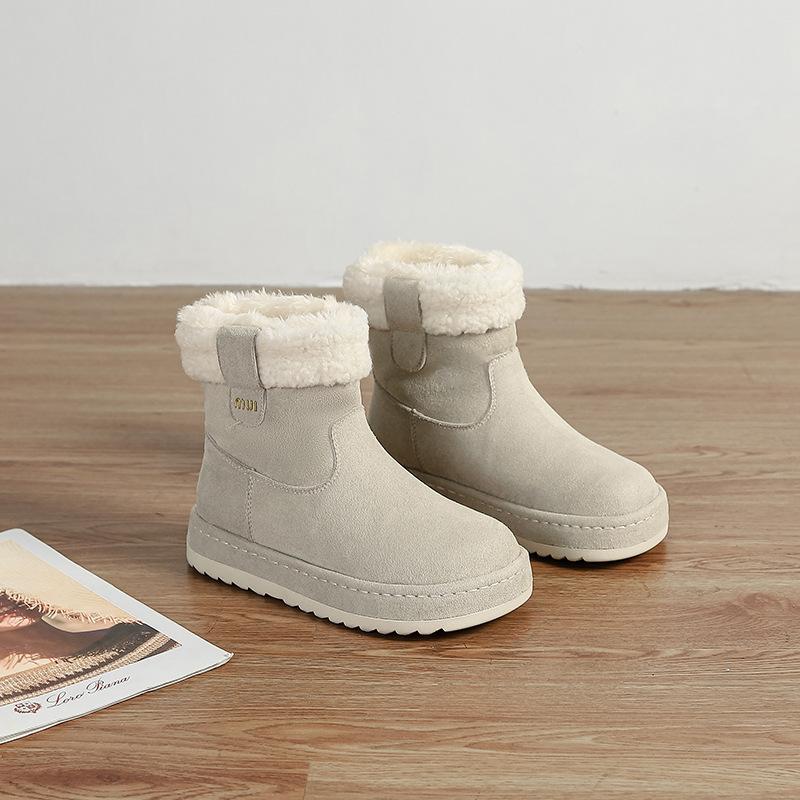 Wool Snow Boots Women's 2025 Winter New Retro Thick-soled Birkenstock Short Boots Piled Warm Northeast Wool Cotton Shoes