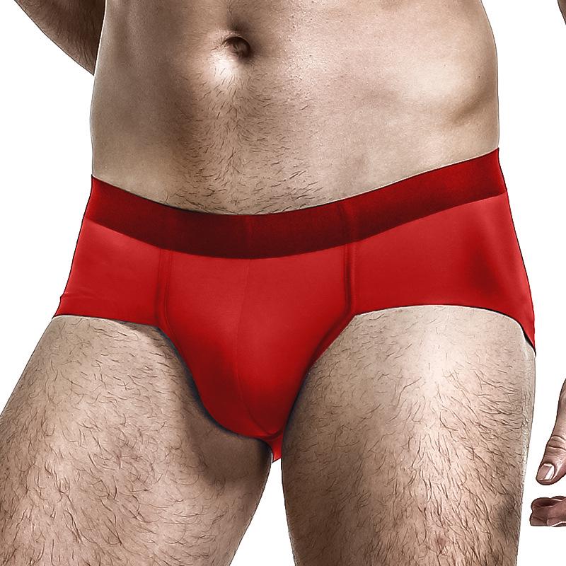 

Мужские бесшовные дышащие трусы-слипы с U-образным гульфиком с низкой посадкой Double Extra Large красный