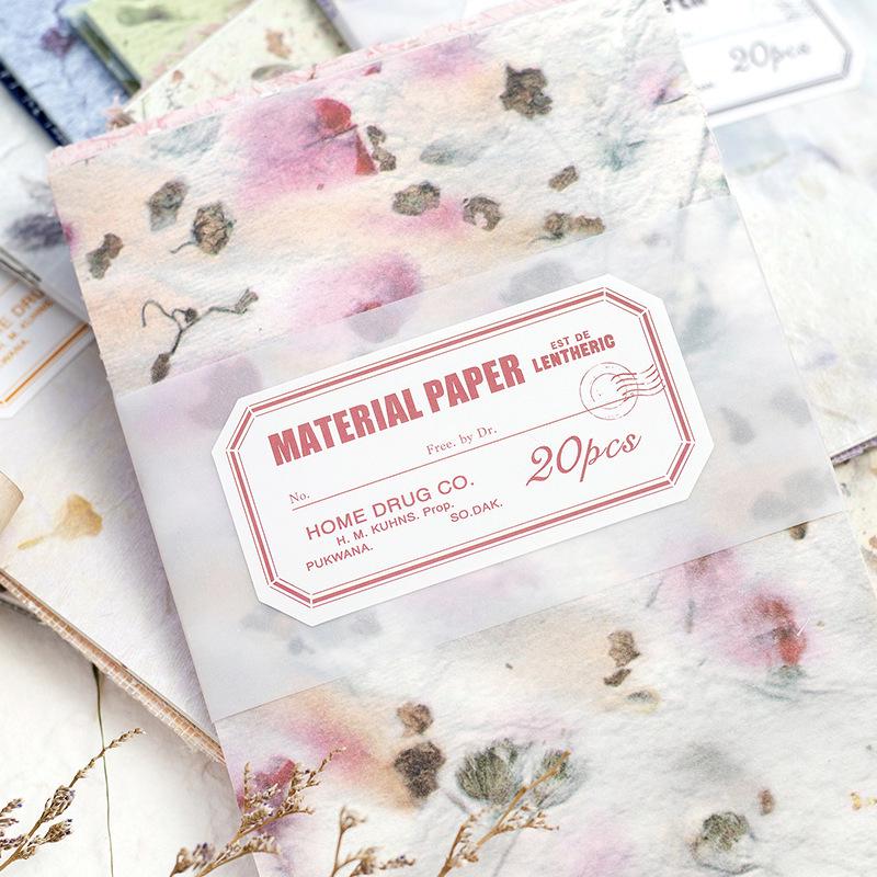 DIY Multi-Material Paper with Colorful Retro Grid Design for Journal Background Decoration