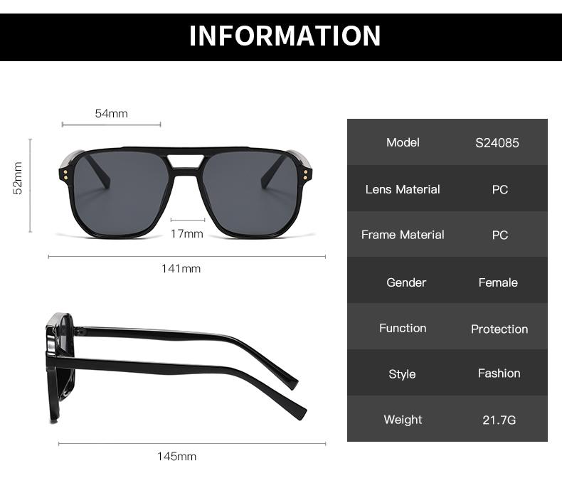 New pcs Set Double Bridge Fashion Retro Large Frame Sunglasses Women INS Candy Color Design Eyeglasses Personalized Glasses