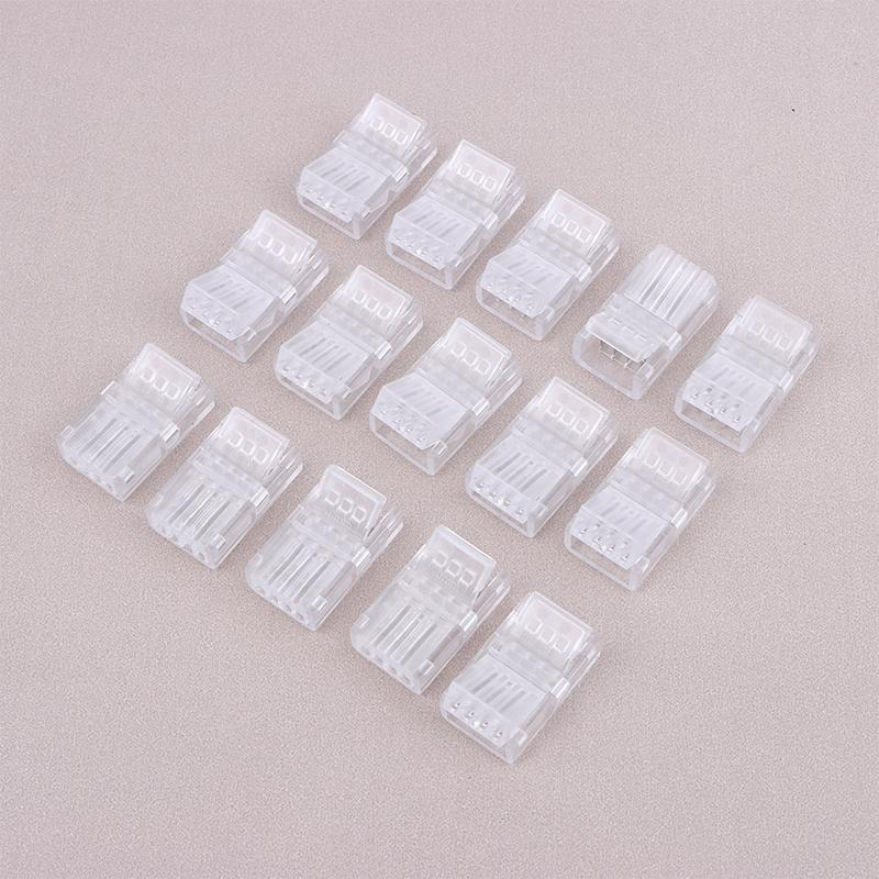 5/10/15Pcs 4Pin Solderless Rgb Led Strip Connectors 10Mm Quick Adapters For 5050 Multi-Color Track Lighting