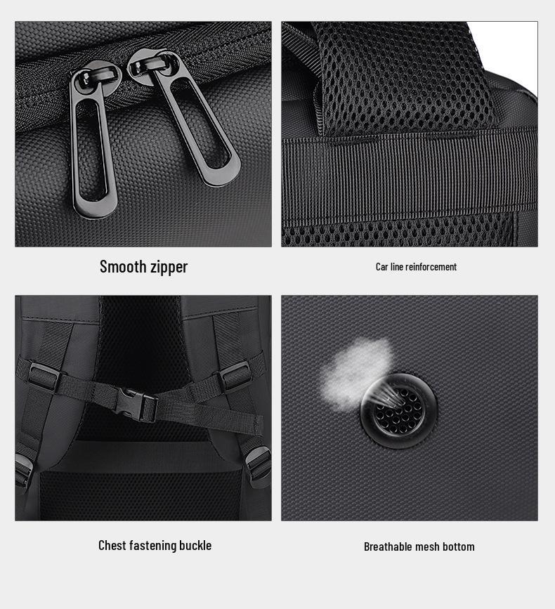 Expandable High-End Laptop Backpack with Shoe Compartment