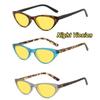 Unisex Fashion Night Vision Sunglasses Retro Cat Eye Anti-Blue Light Night Vision Glasses Outdoor Driving Riding Glasses