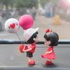 Cartoon Couple Ornaments Car Center Console Dashboard Anime White Hat Red Clothes Couple Kiss Forehead DIY Decorations Ornament