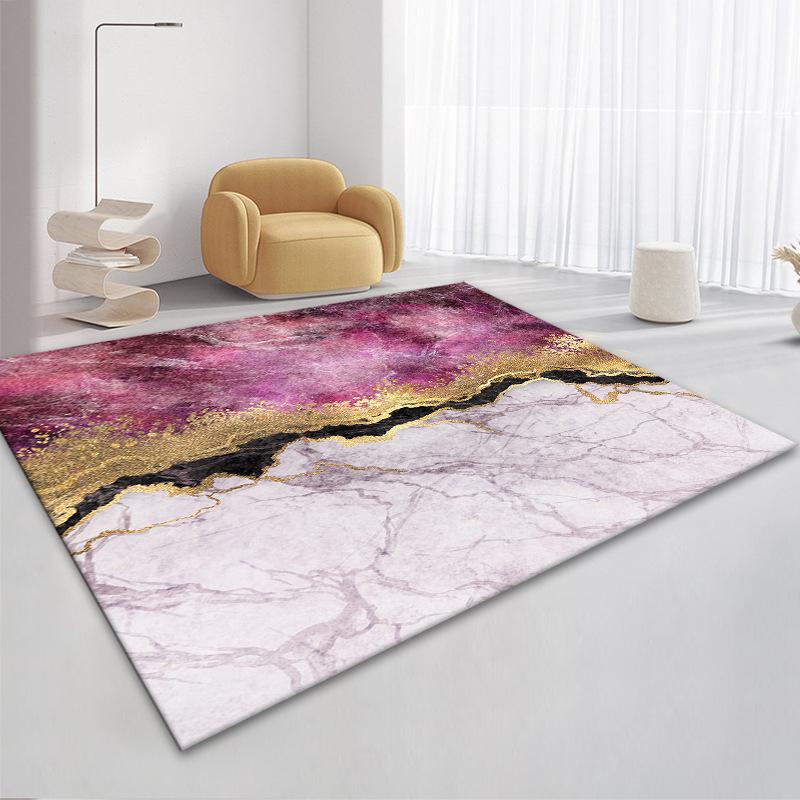 3D Nordic Black Golden Marble Carpet Colorful Geometric Area Rug for Living Room Bedroom Sofa Doormat Non-slip Floor Mat