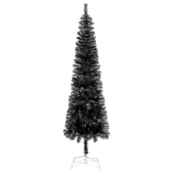 VidaXL Sapin de Noël étroit Noir 210 cm