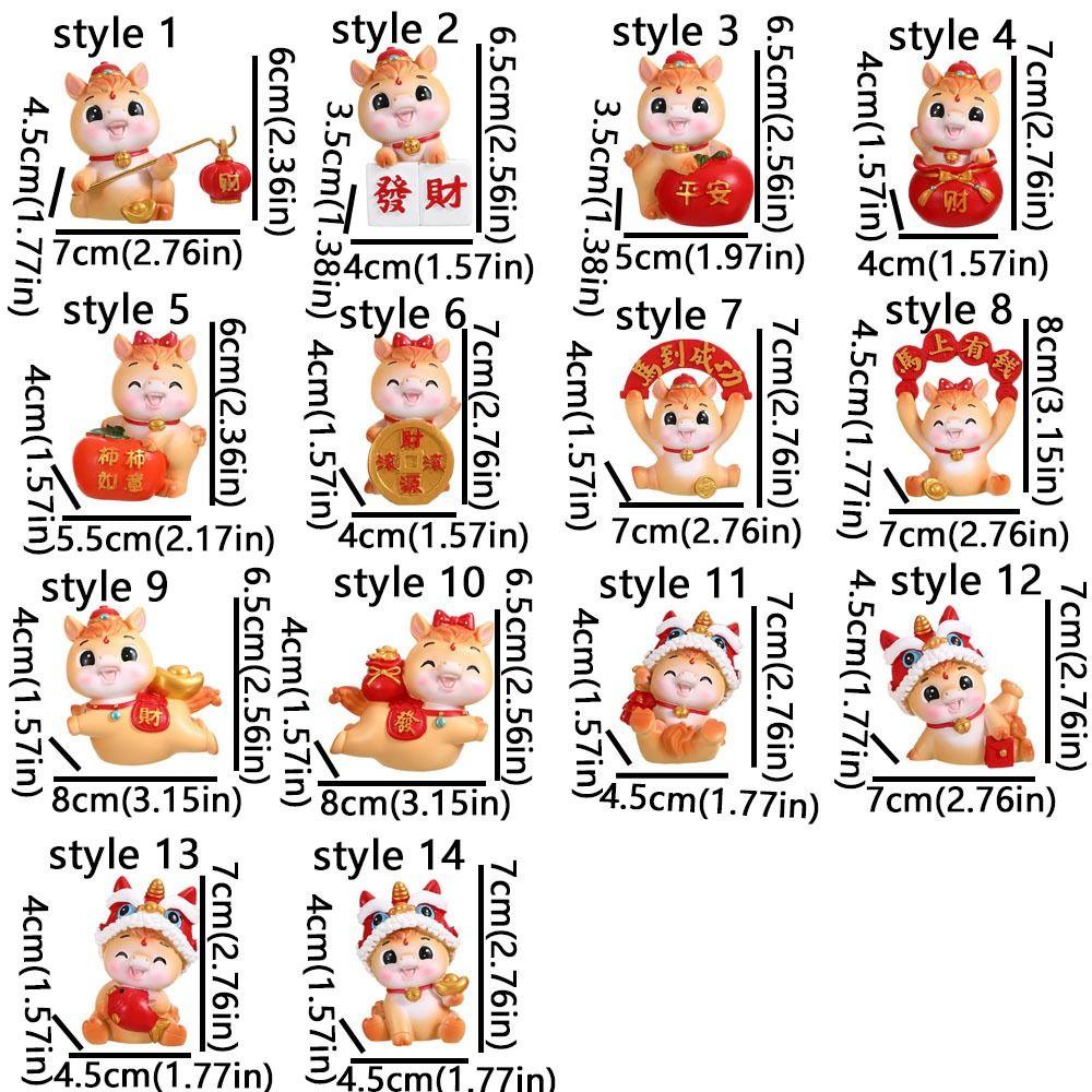 Cute 2026 Horse Year Mascot Resin Horse Figures Ornament Funny Horse Statue  Chinese New Year