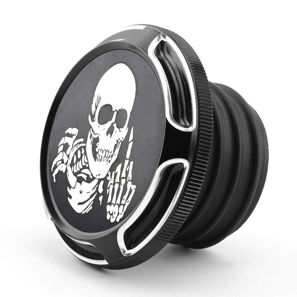 Motorcycle Skull Fuel Tank Cap Cover For Harley Touring Road King Street Electra Glide Softail Fat Boy Dyna Low Rider 1996-2023