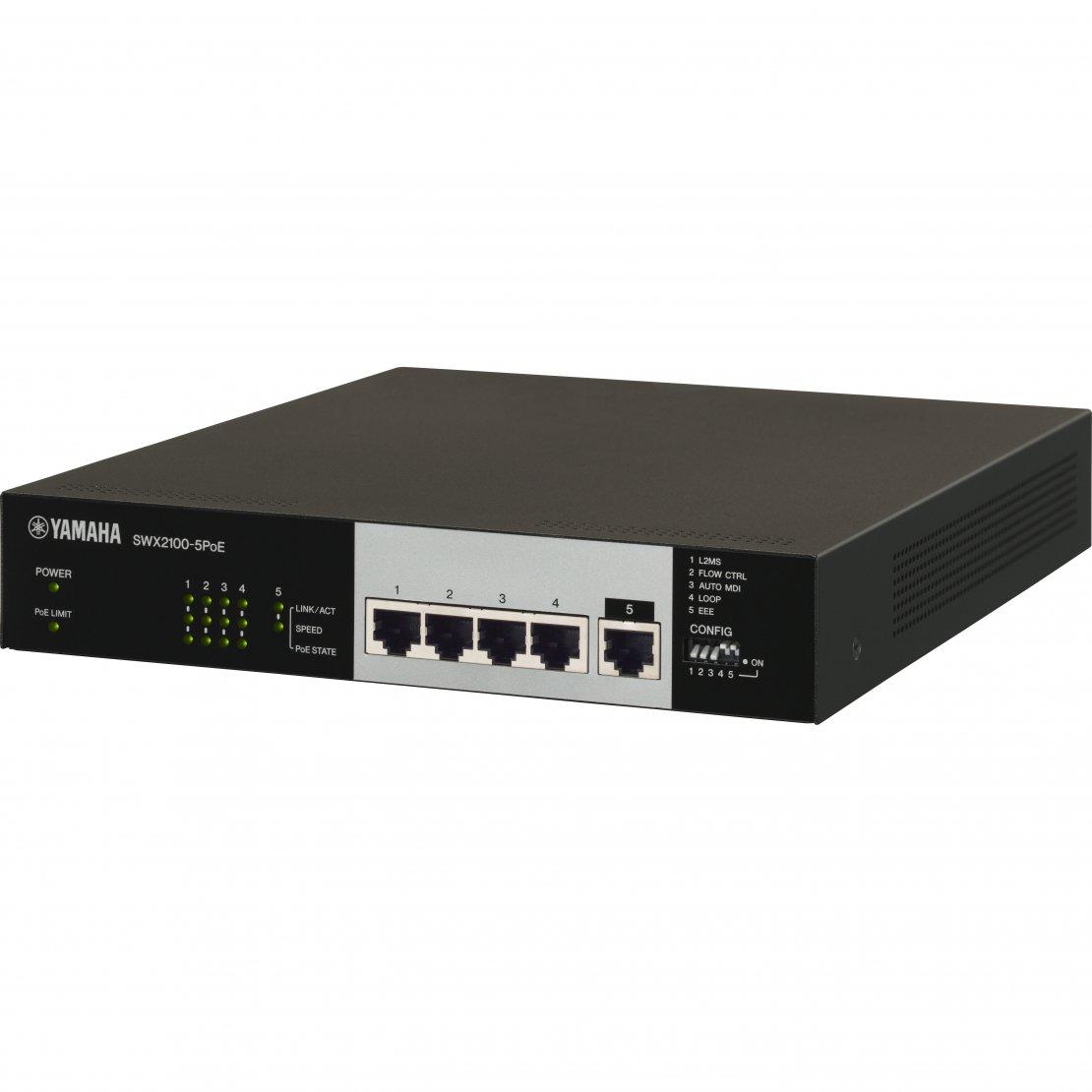 

YAMAHA Simple L2 Switch 5 Port PoE Power Supply Compatible SWX2100-5PoE чорний