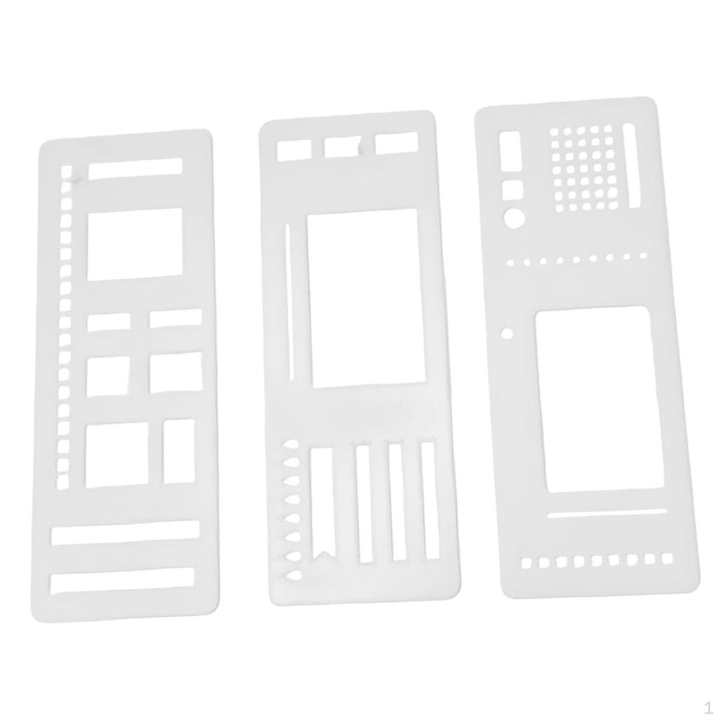 3 Journal Stencils, Handmade Stencils for Painting, Craft, 5.43 X 2 Inch, Compact