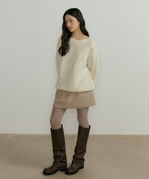 Lingseoul Fishermans Knot Knit-Ivory