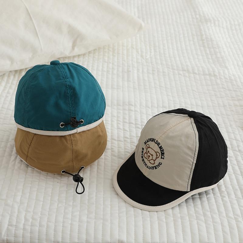 Baby Peaked Cap Soft Brimmed Baseball Hat Little Bear Pattern Sunhat Kids Hat