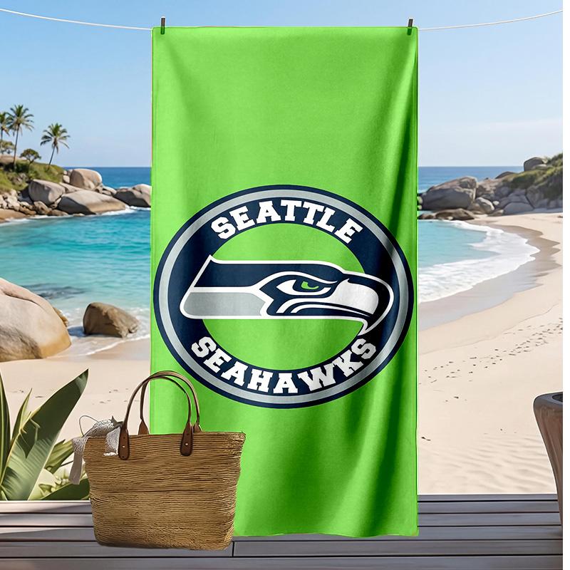 Asciugamano da Spiaggia Stampa Seattle Seahawks Morbido Portatile Asciugatura Rapida?Asciugamano Asciutto Per Piscina Vacanza Estiva Sport all'Aperto