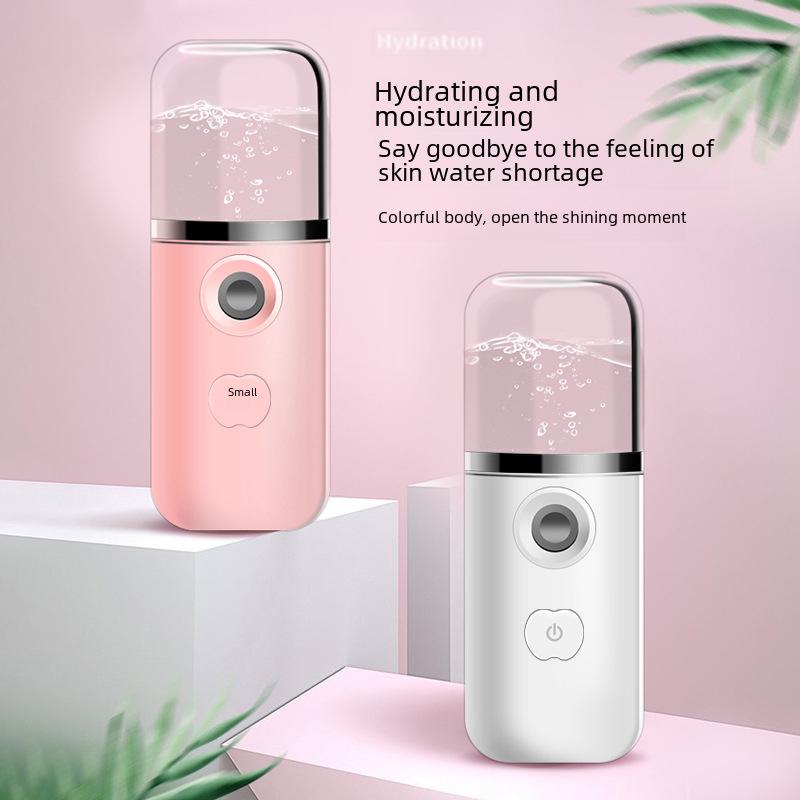 Apple Key Hydrating Handheld Beauty Sprayer with USB Charging & Alcohol Disinfection