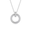 LinkerLove Moissanite Pendant Necklace Diamond Circle Pendant Chain for Women S925 Silver Choker Necklace Fine Jewelry