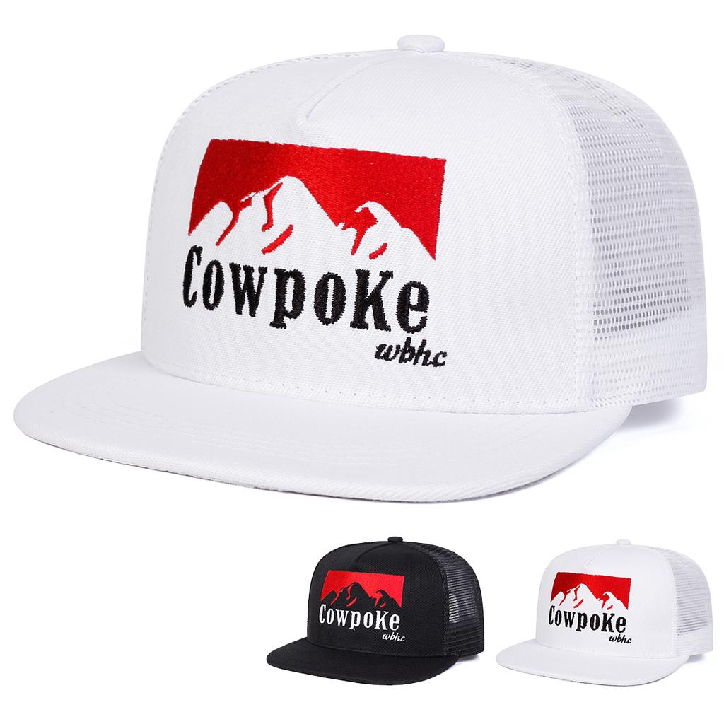 Unisex COWPOKE Embroidery Hip-hop Net Hats Spring Summer Outdoor Adjustable Casual Baseball Caps Trucker Caps Sunscreen Hat