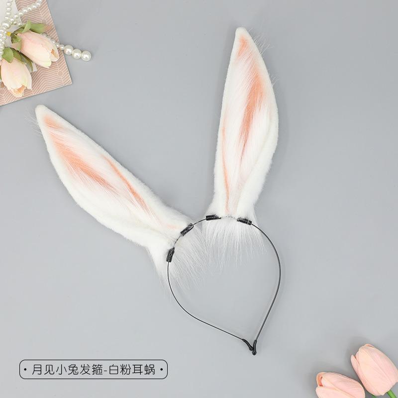 Cute Plush Rabbit Ears Headband Comic-Con Cosplay Props Animal Ears Headdress Beast Tail Simulation Rabbit Tail